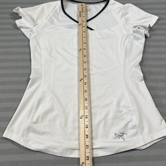 Arc'teryx Shirt Womens XS White A/S Tee V-Neck Mesh Athletic Hiking Trail - Picture 5 of 8